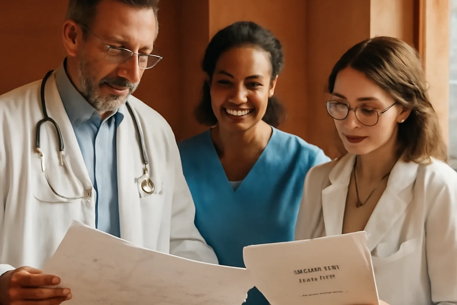 Équipe de professionnels de santé validant un projet de maison de santé